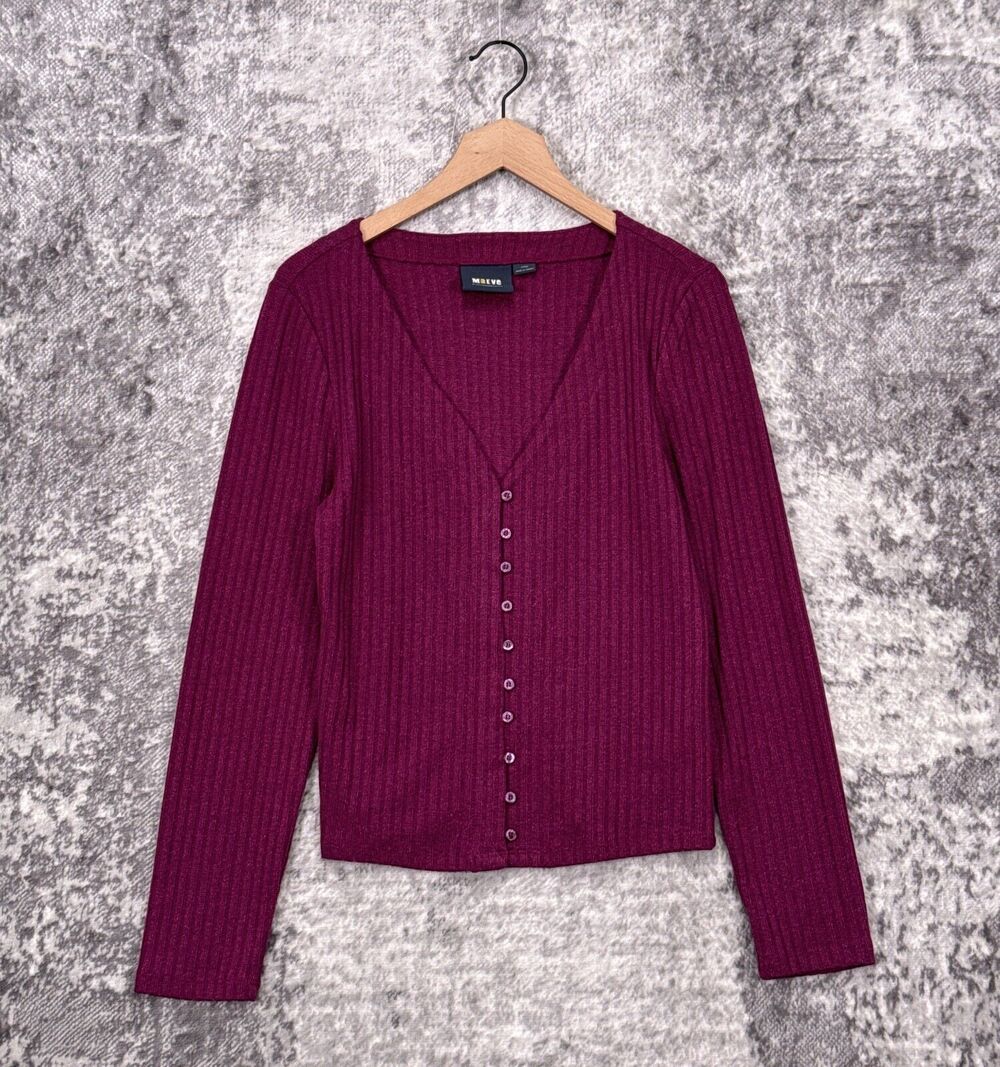 Anthropologie Cardigan Large Womens Maeve Pink Glitter Knit Sweater Top